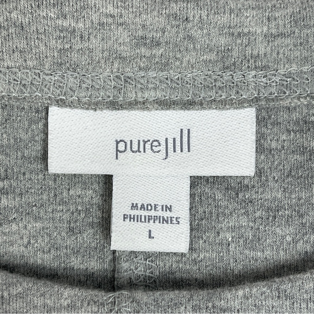 J. JILL Pure Jill very soft cotton gray long sleeve sweater tunic top, size L - Picture 2 of 11